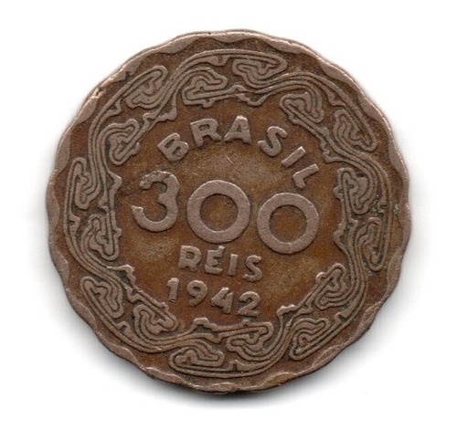 Brasil Moneda 300 Reis Año 1942 Km#546