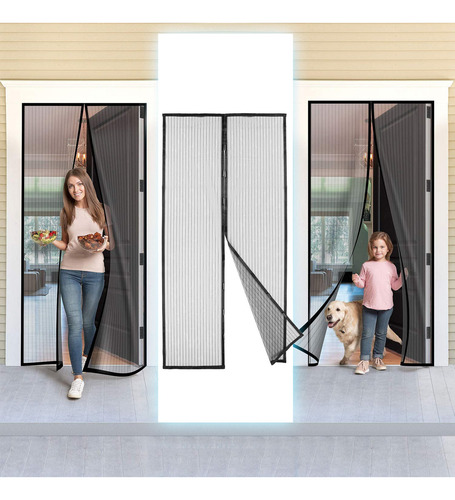 Cortina Magnética Resistente Para Puerta Con Mosquitero Extr