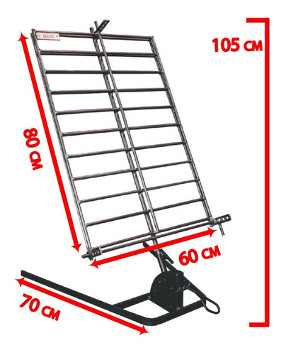 Imagen 2 de 10 de Parrilla Portatil Fogon Asador Criollo Libro Giant - Brasas®
