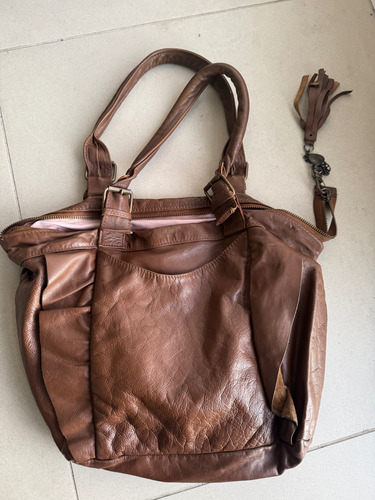 Cartera Marrón Cuero Ecológico Marrón Lisa Otro Marrón (Usado)