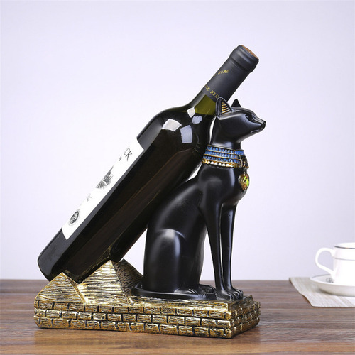Figuras Gato Egipcio Soporte De Botella De Vino