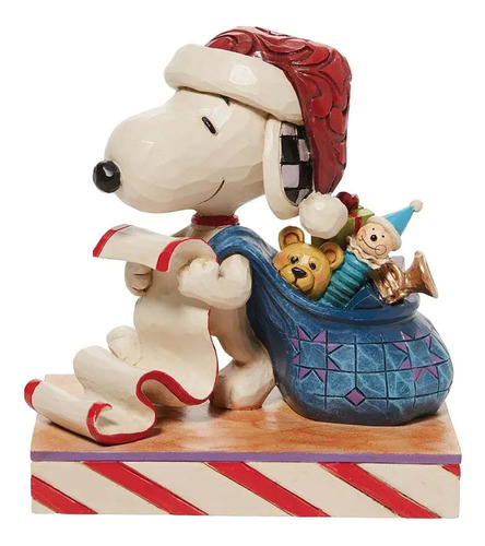 Enesco Jim Shore Peanuts Santa Snoopy Con Figura De Lista De