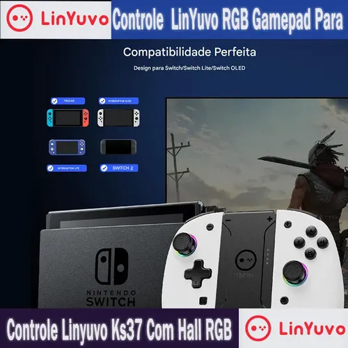 Controle Linyuvo Ks37 Com Hall Effect Para Nintendo Switch/2