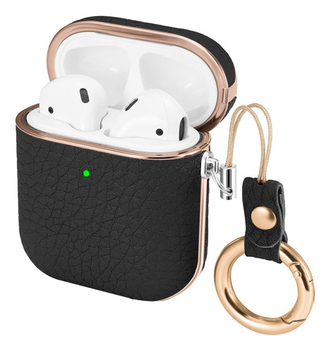 Ihillon - Funda Para AirPods 2 (piel, Tpu, Incluye Llavero,