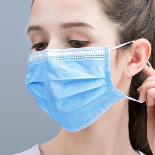 Imagen 4 de 10 de Mascarilla Quirúrgica Importada 3 Capas Con Clip Nasal 50uds