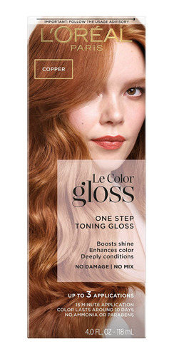 L'oreal. Le Color Gloss, Tintura En Un Paso, Color Cobre