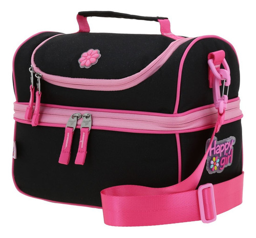 Lonchera Escolar Happy Girl Strong Hg70738-3 Negro Ninas