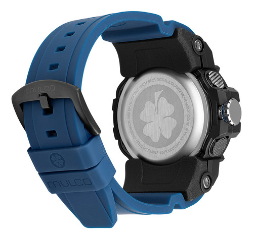 Reloj Hombre Mulco Mw-8-87995-043 Core Digital Correa Azul Bisel Negro Fondo Negro