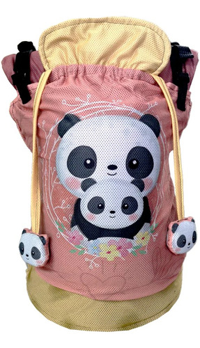 Mochila Canguro Ergonómica  4 En 1 La Rebozeria Mamá Panda