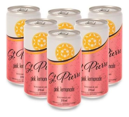 Kit 6 Agua Tônica St Pierre Pink Lemonade Lata 270ml