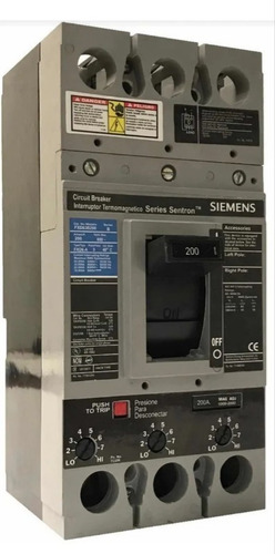 Interruptor Termomagnetico 3p 200a Siemens Sentron Fxd63b200