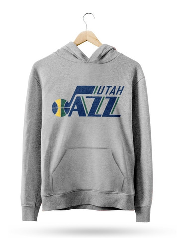  Buzo Canguro Nba Utah Jazz Logo Jazz Gris