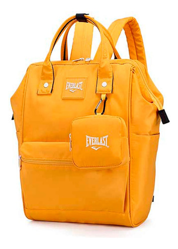 Mochila Cartera Everlast Mostaza Porta Notebook Con Monedero