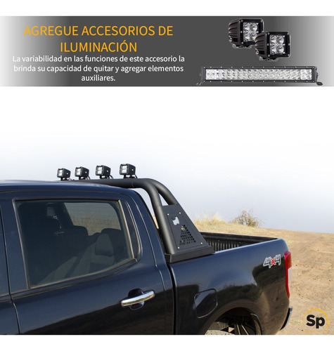 Imagen 4 de 7 de Roll Bar Toyota Hilux 2016/2021 Go Rhino Sport Bar 3.0 Negro