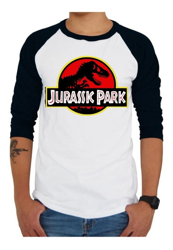 Playera Jurassic Park Beisbolera Logo