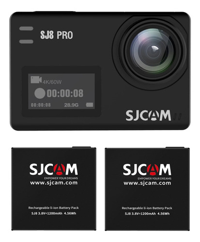 Cámara De Acción Sjcam Sj8 Pro 4k 5g Estabilizador 2 Bateria