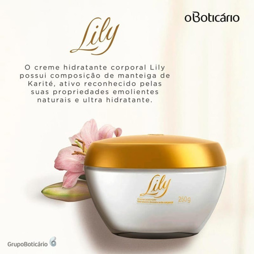 Imagem 2 de 4 de Hidratante Corporal Lily 250g - Boticário