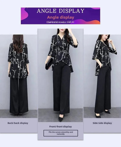 Conjunto Elegante De Dos Piezas De Talla Grande Para Mujer D