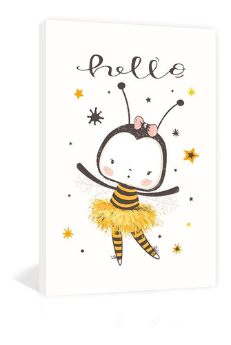 Cuadro Decorativo Canvas Niños Dibujo Abeja Ballet 2