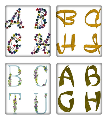 Matrizes Bordado Alfabeto Formato Pes Pack 27.000 Matriz