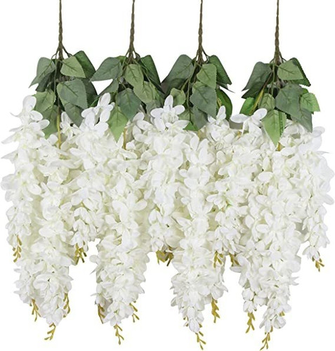 Flores Colgantes Artificiales Pack De 4 (blanco)