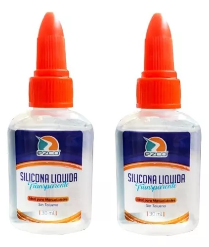 2 Silicona Liquida Transparente Adhesiva Ezco X 30ml