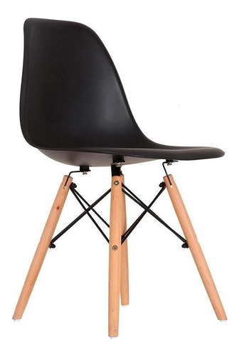 Silla De Comedor Emporio Tiffany Eames Dsw Madera, Estructura De Color Negro, 1 Unidad