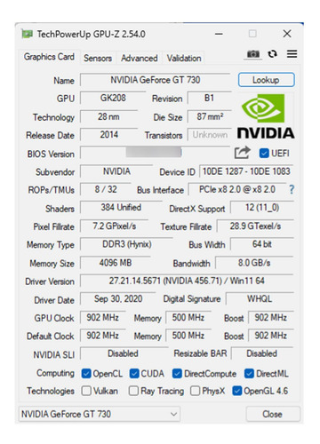 Tarjeta Gráfica Ddr3 4 Gb 64 Bits Para Pc Gaming