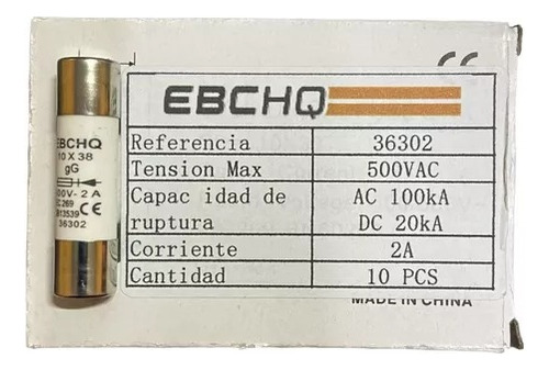 Fusible Ceramica 2a 10x38 Ebchq Caja 10unid