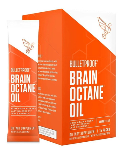 Bulletproof Brain Octane Oil Sachês 15 Packs Mental Energy