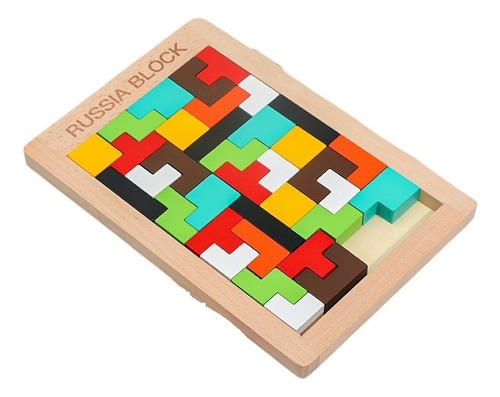 Bloques De Construcción Tetris Engrosados De Madera