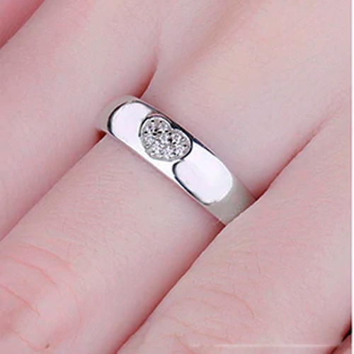 Anillo O Argolla En Plata Compromiso - Corazon Para Mujer