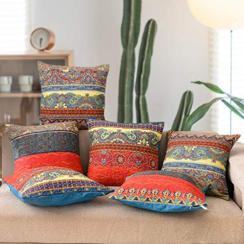 Cubiertas De Almohadas De Boho De Algodón De Lujo Cubi...