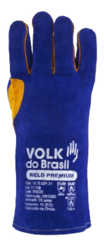 Luva De Raspa Soldador Proteção Térmica Solda Mig Epi Com Ca