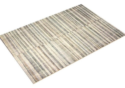 Alfombra Rectangular Natural Y Musgo 61 X 91 Cm A Cuadros