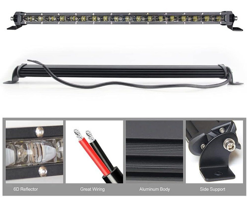 Barra Slim Led 20 Pulgadas! 6d Alta Potencia Con Lupas!!