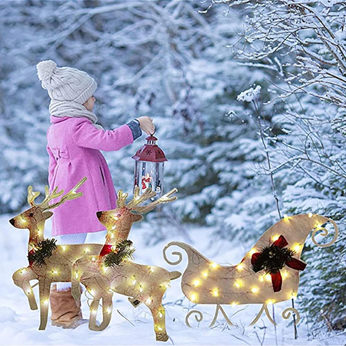 3 Luces Navideñas De Muñeco De Nieve For Jardín