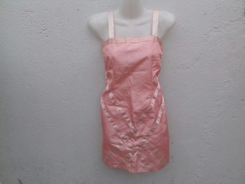 Imagen 2 de 6 de Vestido Fiesta Corto Juvenil Talle M Color Salmón Leer Medid