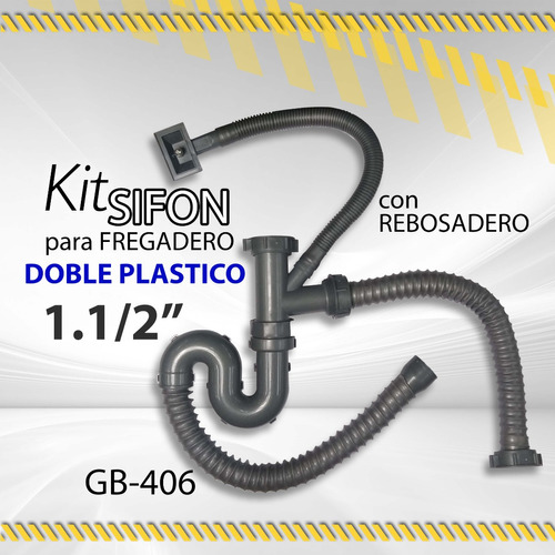 Kit Sifon 1.1/2  Fregadero Doble C Rebosadero Gb-406 /05939