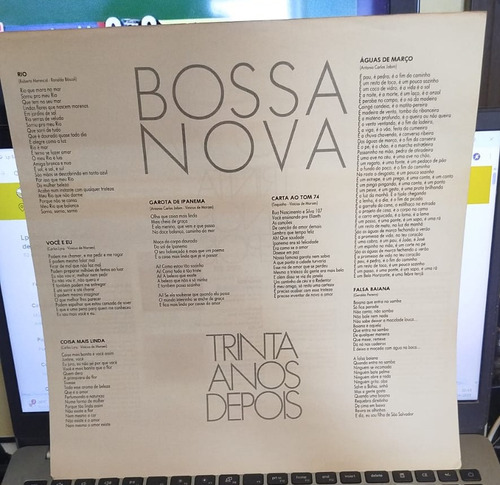 Lp Bossa Nova(30 Anos Depois)-0s Cariocas-nara Leão-elis-gal Estandar (Usado)