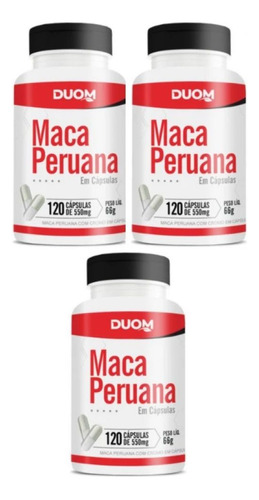 Kit Com 3 Maca Peruana Com Picolinato De Cromo Duom