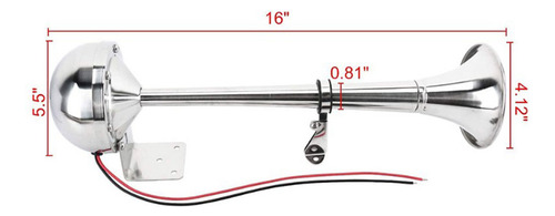 Qr1 Bocina De Aire De Una Sola Trompeta 12v 125db Con