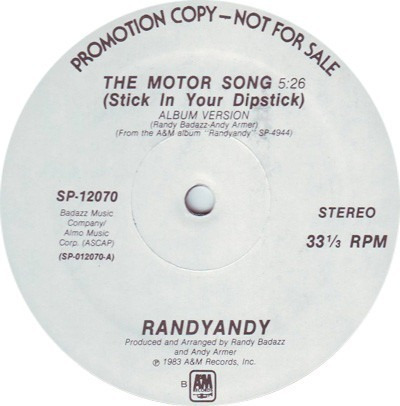 Randy Andy ¿ The Motor Song Discos Sacos Lp