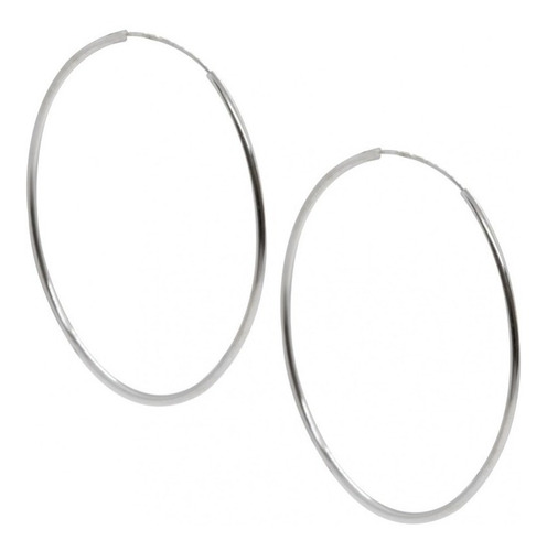 Aros Argolla Lisos 40 Mm Plata Italiana Ley 925 Mas Caja