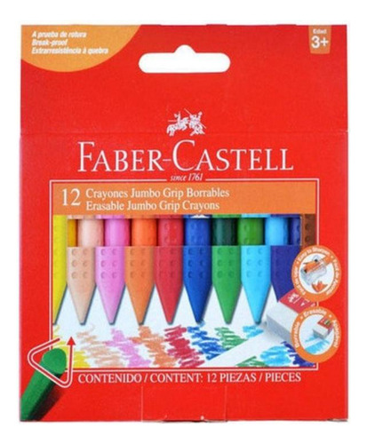 Lápiz De Cera Triangular Faber-castell   12 Colores 