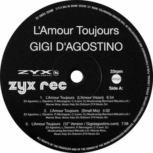 Gigi D'agostino L'amour Toujours 57 (Usado)