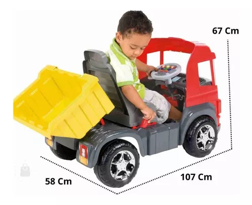 Caminhão Brinquedo Infantil Caçamba Basculante Com Pedal