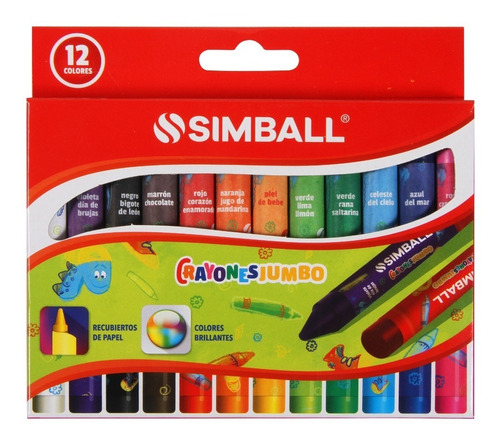 Crayones Jumbo Crayon Ceras Ceritas Simball X 12 Colores 