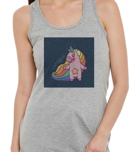 Musculosa Unicorn Pig Feliz M1