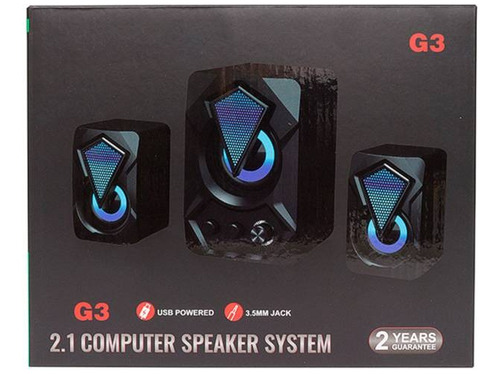 Parlantes Premium Gamer G3 2.1 Rgb Para Pc 11w